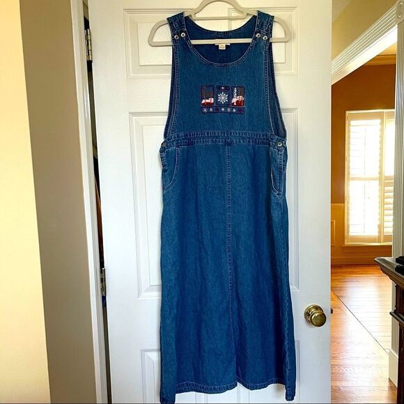 long Jean Dress winter motif - Picture 1 of 5